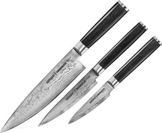Samura Samura Damascus Rinkinys 3 Noży: Szef Kuchni, Utility, Paring