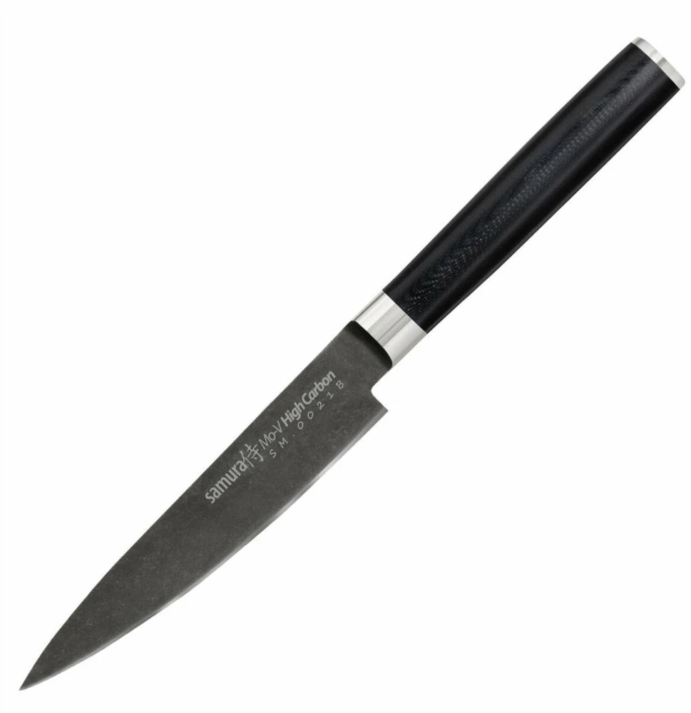 Samura MO-V Stonewash Univesal peilis 5,0''/125 mm iš AUS 8 japoniško plieno 59 HRC