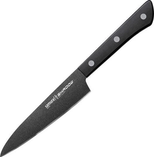 Samura SHADOW Universalus peilis su juoda nepridegančia danga 4,7"/120mm iš AUS 8 Japoniško plieno 59 HRC