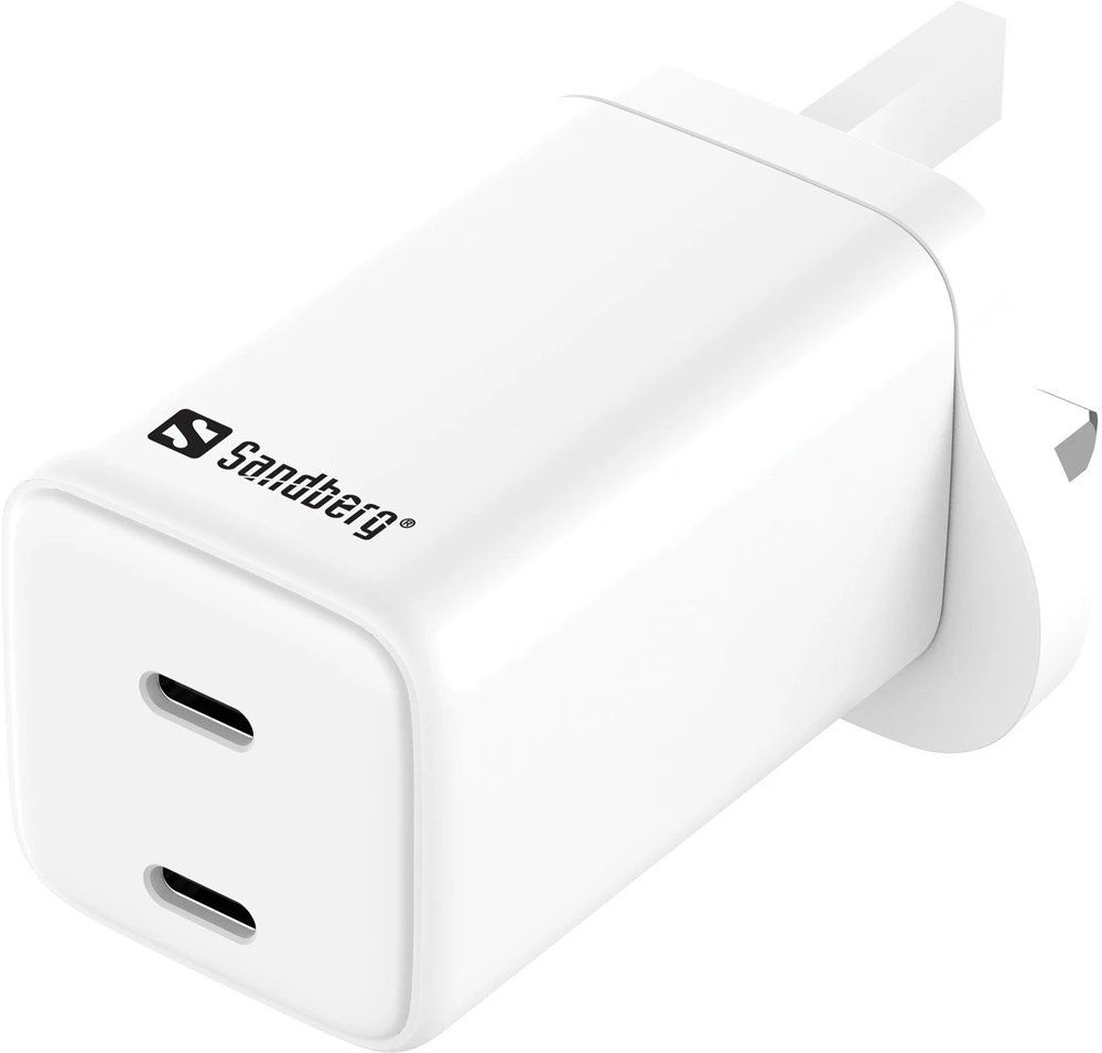 Sandberg kintamosios srovės įkroviklis su dvigubu USB-C, PD65W, JK