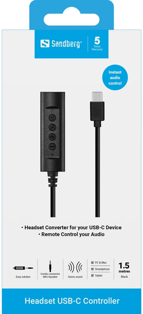 USB-C ausinių keitiklis Sandberg