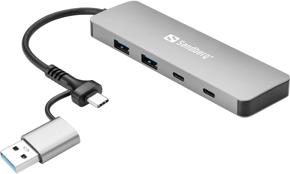 Sandberg USB-C/A iki 2xUSB-A + 2xUSB-C šakotuvas