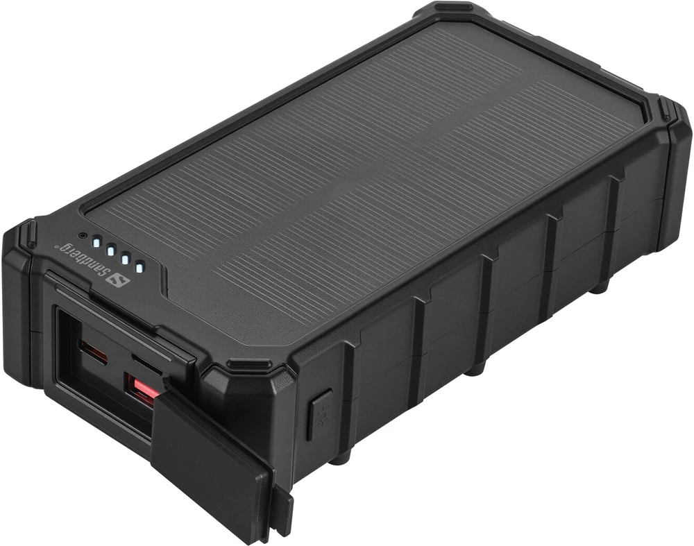 Sandberg Saulės energija įkraunamas powerbankas su stovyklavimo žibintu, 20000 mAh