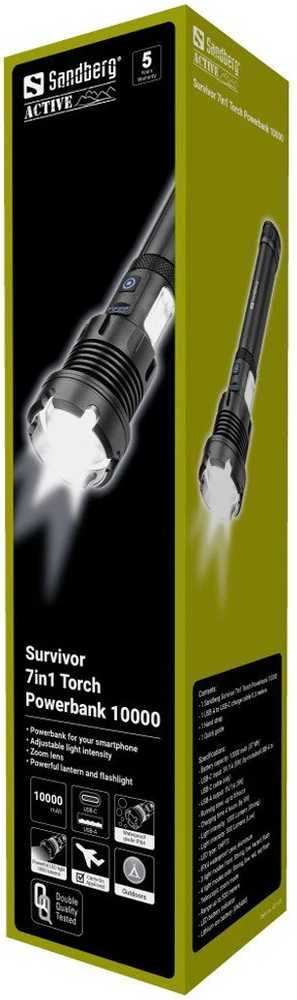 Sandberg Survivor 7in1 Torch Powerbank 10000