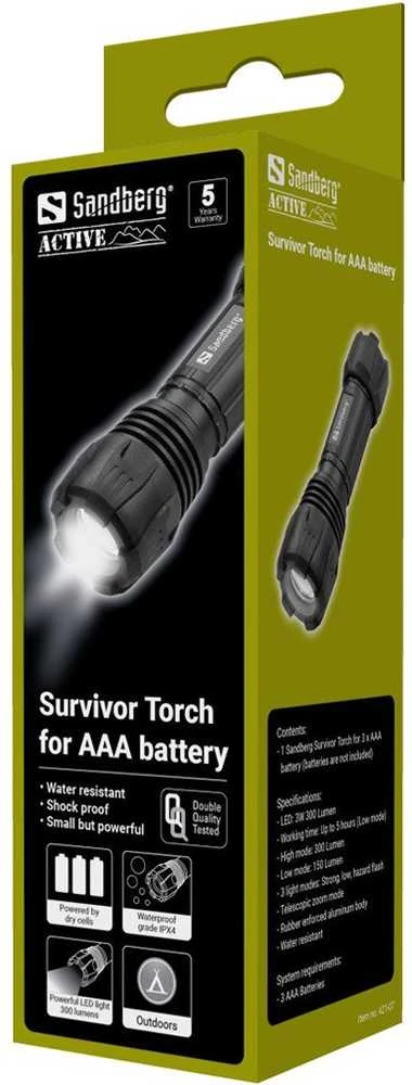 TORCH Sandberg Survivor žibintuvėlis AAA baterijai