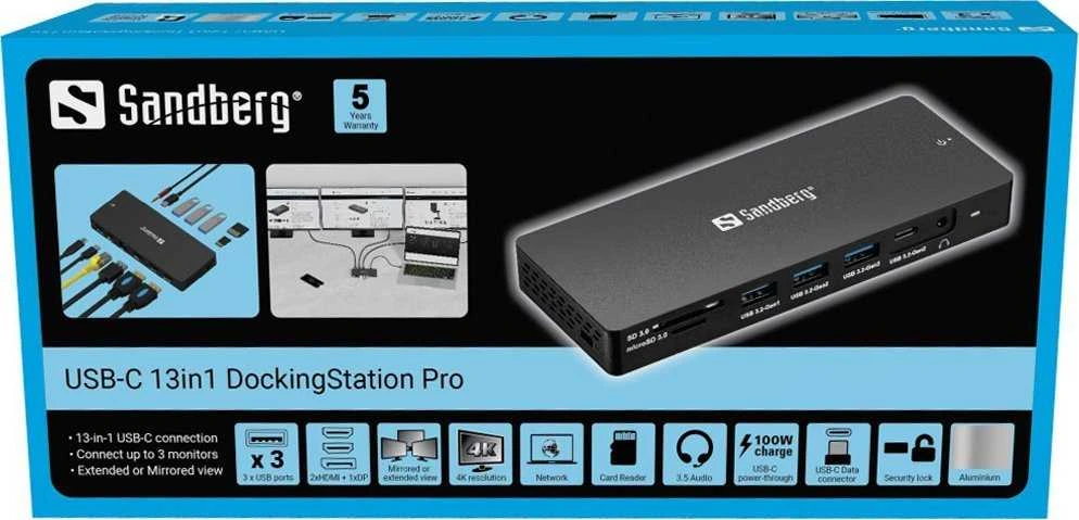 „Sandberg USB-C 13in1 Docking Station Pro“.