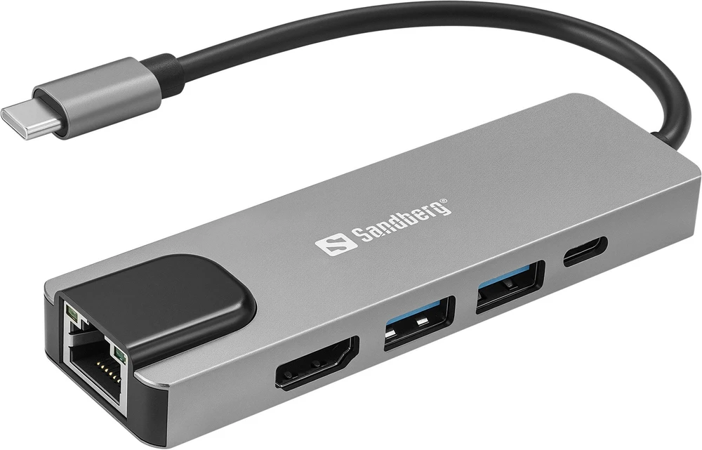 Sandberg 5in1 adapteris su Ethernet ir HDMI jungtimis