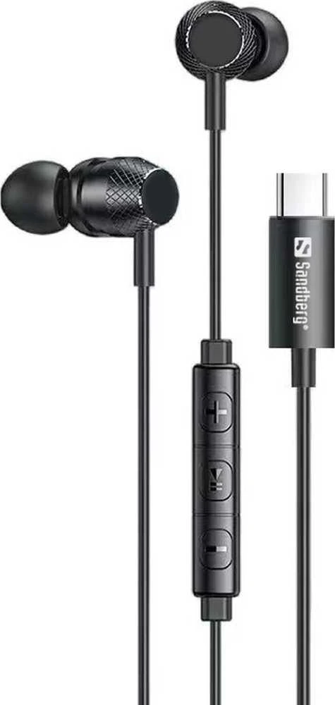 Ausinės „Sandberg“ USB-C/A įdėta ausinė su „Line-Mic“.
