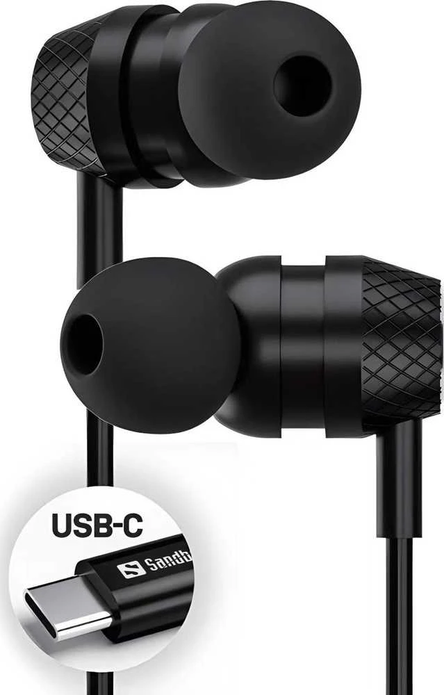 Ausinės „Sandberg“ USB-C/A įdėta ausinė su „Line-Mic“.