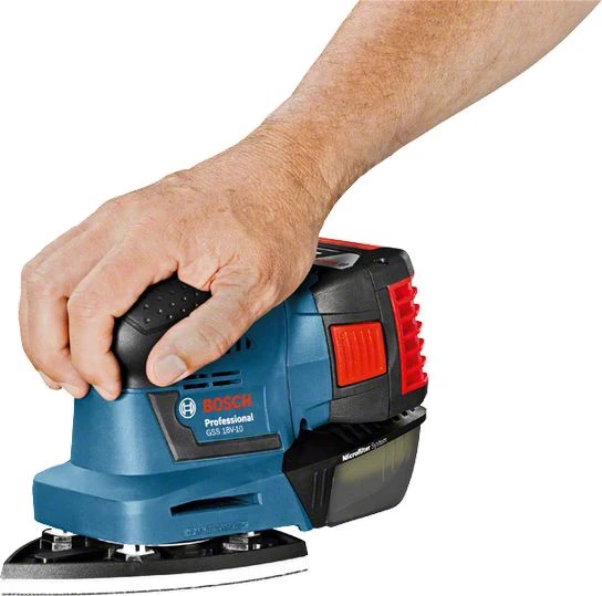 Bosch Akumuliatorinis vibracinis šlifuoklis GSS 18V-10, be akumuliatoriaus ir kroviklio