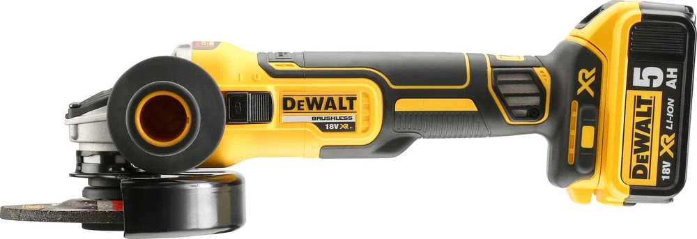 DeWalt akumuliatorinis kampinis šlifuoklis DCG405P2-QW, 18V, 2x5Ah