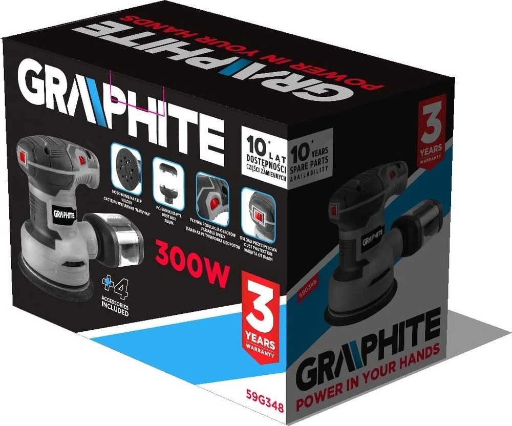 Graphite Šlifuoklis 300 W ekscentrinis šlifuoklis, 125 mm padas