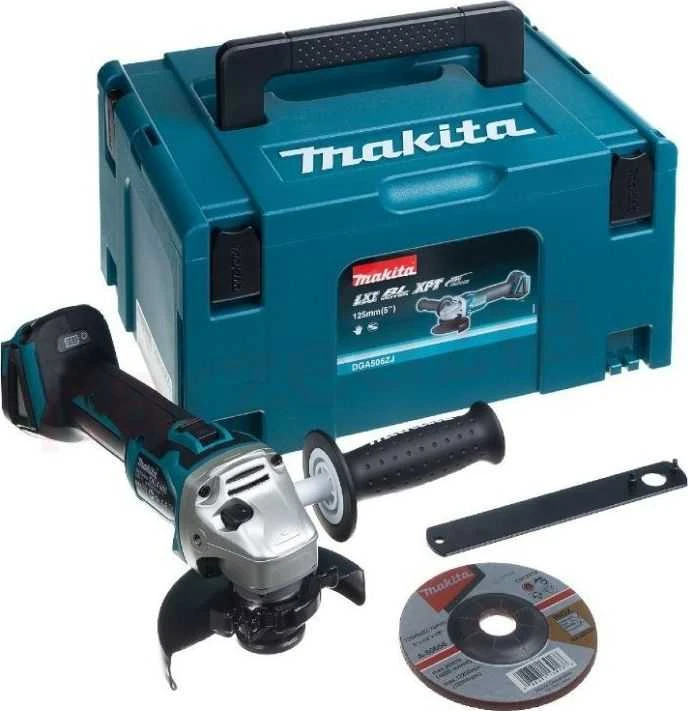 Makita Kampinis šlifuoklis DGA506ZJ, 18V, 125mm, be akumuliatoriaus ir kroviklio