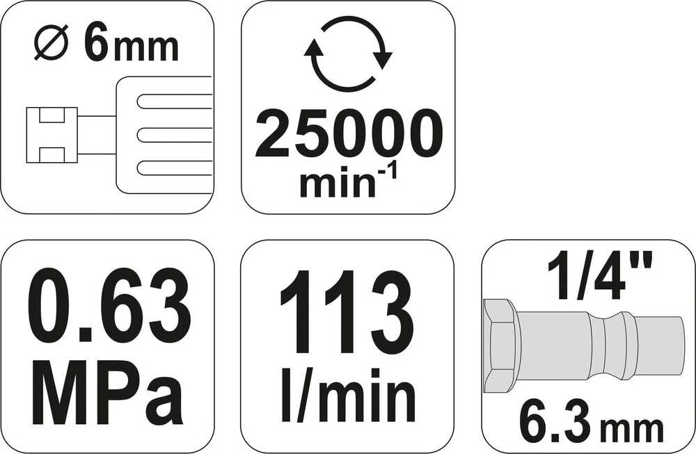 YATO šlifuoklis tiesinis pneumatinis 09632