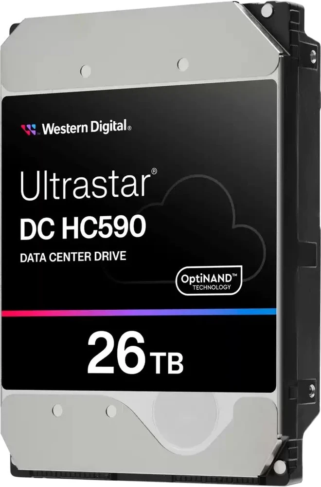 Sandisk Dysk WD Ultrastar DC HC590 - Dysk twardy - Centrum danych - szyfrowany - 26 TB - wewnętrzny - 3.5'' (8.9 cm) - SAS 12Gb/s - 7200 rpm - Puffer: 512 MB - Self-Encrypting Drive (SED)
