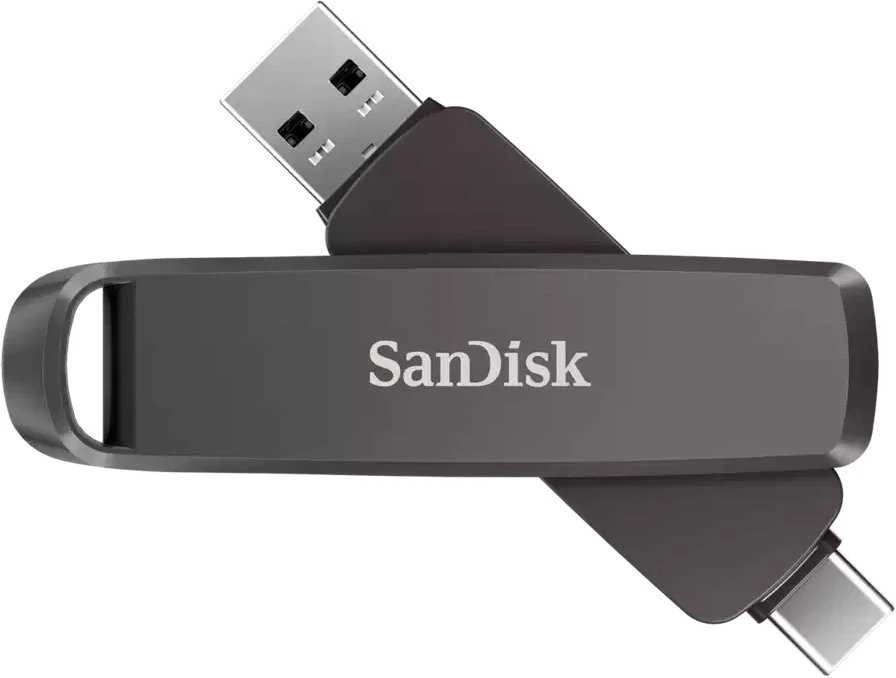 „SanDisk Extreme PRO Dual Drive 512GB“, metalinis dvigubas diskas, 1000/900 MB/s, USB C + A tipo