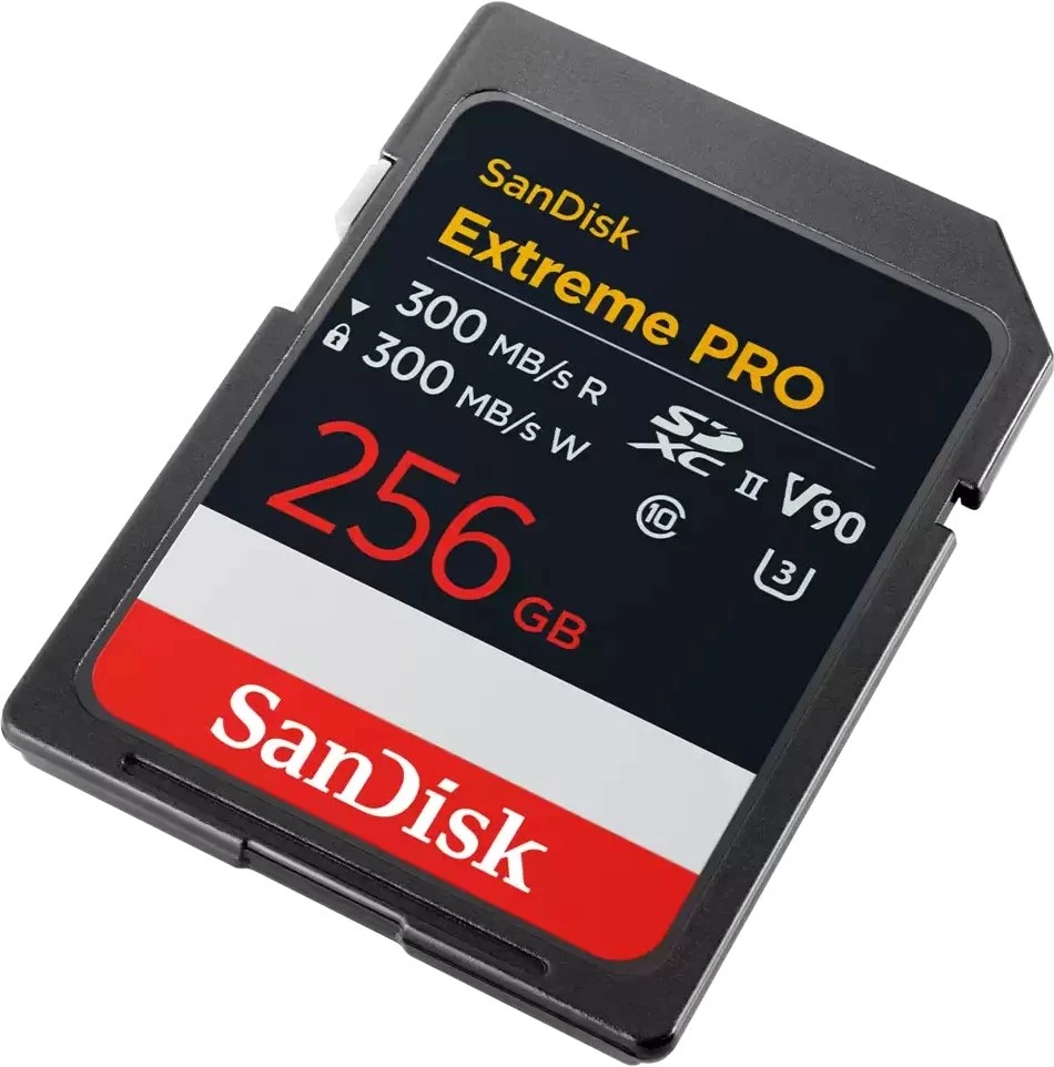 „SanDisk Extreme PRO 256GB SDXC“ atminties kortelė, 300 MB/s skaitymo ir rašymo greitis, 8K, V90, UHS-II