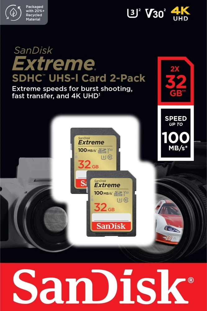 Atminties kortelė SanDisk Extreme SDHC SDSDXVT-032G-GNCI2, 32GB