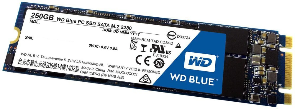 Sandisk Dysk SSD WD Mėlyna 250GB M.2 2280 SATA III (WDS250G1B0B)
