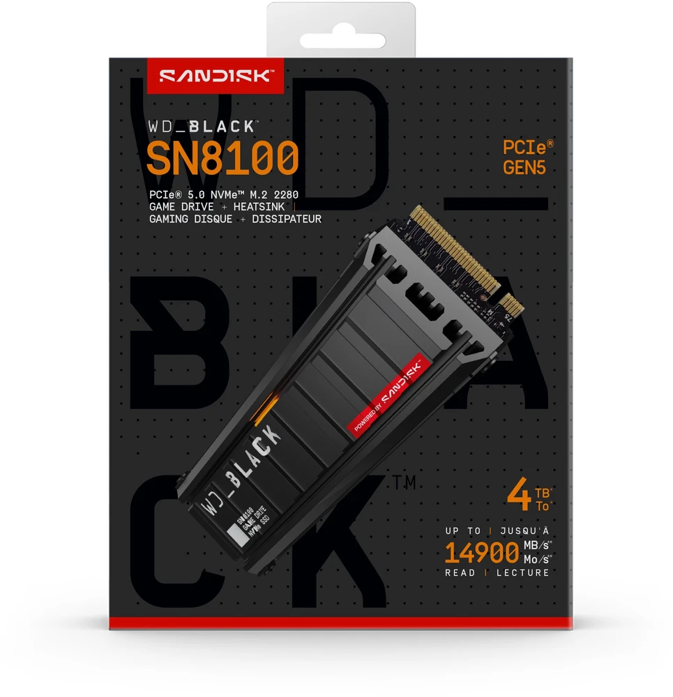 Sandisk „Western Digital“ Juodas SN8100 4 TB M.2 PCI Express 5.0 NVMe TLC 3D NAND diskas