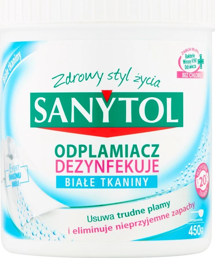 Sanytol Sanitol Dezinfekuojantis miltelinis dėmių valiklis baltiems audiniams 450g