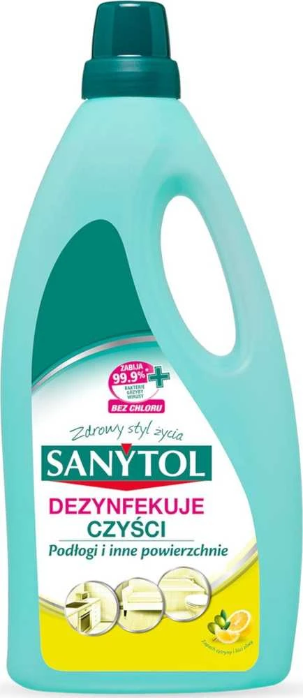 Sanytol Sanitol Universalus skystis grindims ir kitiems paviršiams valyti ir dezinfekuoti su citrinos ir alyvuogių lapų kvapu 1000ml