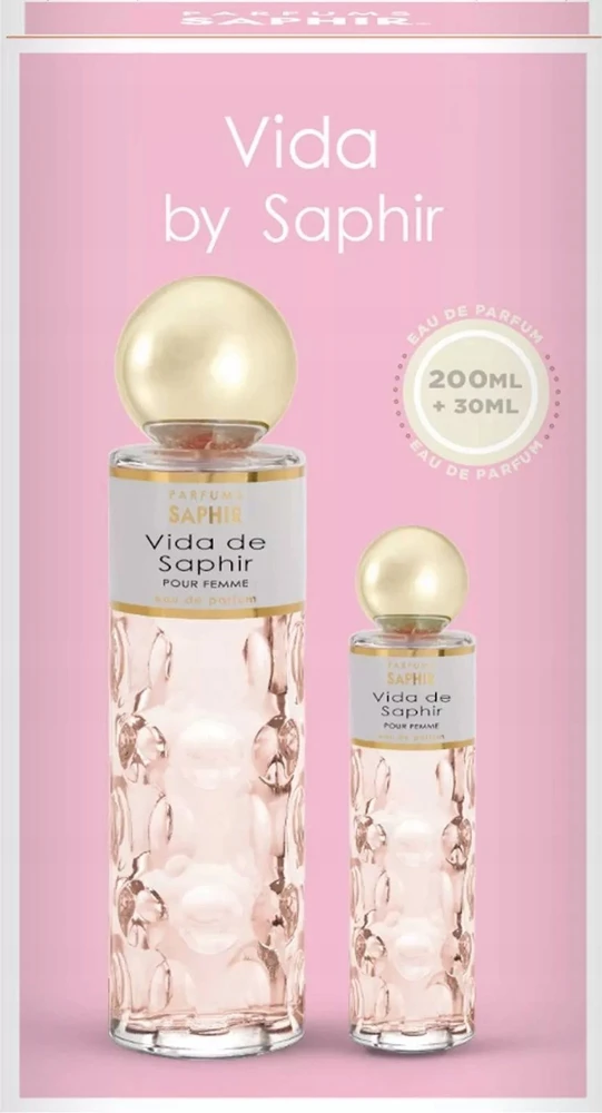 Vida de Saphir Pour Femme komplektas parfuminio vandens purškiklis 200ml + kvepalų vandens purškiklis 30ml