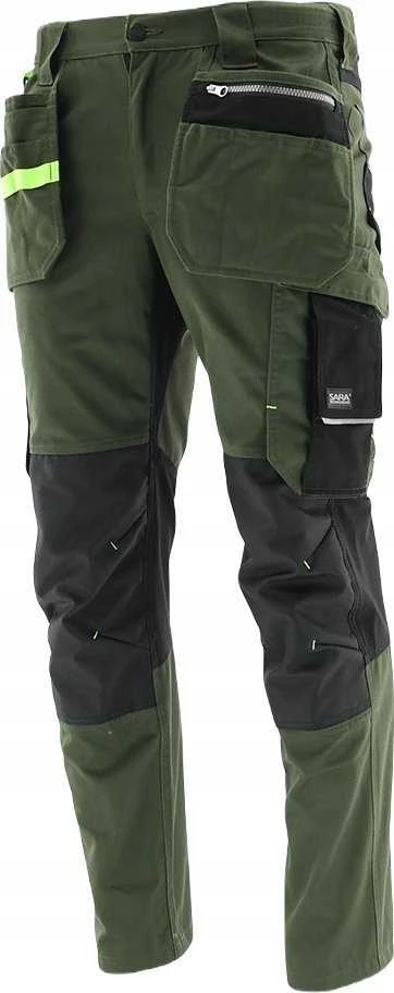 Darbo kelnės Sara Workwear Comfort, žalia, XL dydis