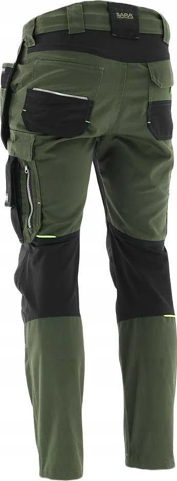 Darbo kelnės Sara Workwear Comfort, žalia, XL dydis