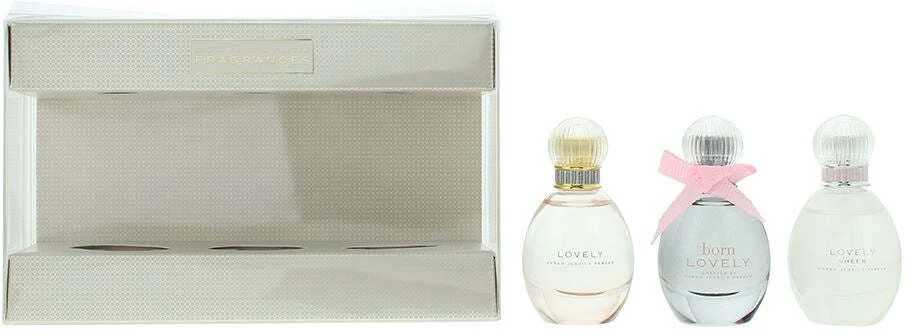 Set Sarah Jessica Parker: Lovely Sheer EDP parfumuotas vanduo moterims, 10 ml + Born Lovely EDP parfumuotas vanduo moterims, 10 ml + Lovely EDP parfumuotas vanduo moterims, 10 ml