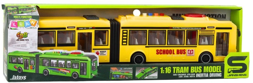 Lean Toys Žaislinis autobusas su šviesomis ir garsais 1:16