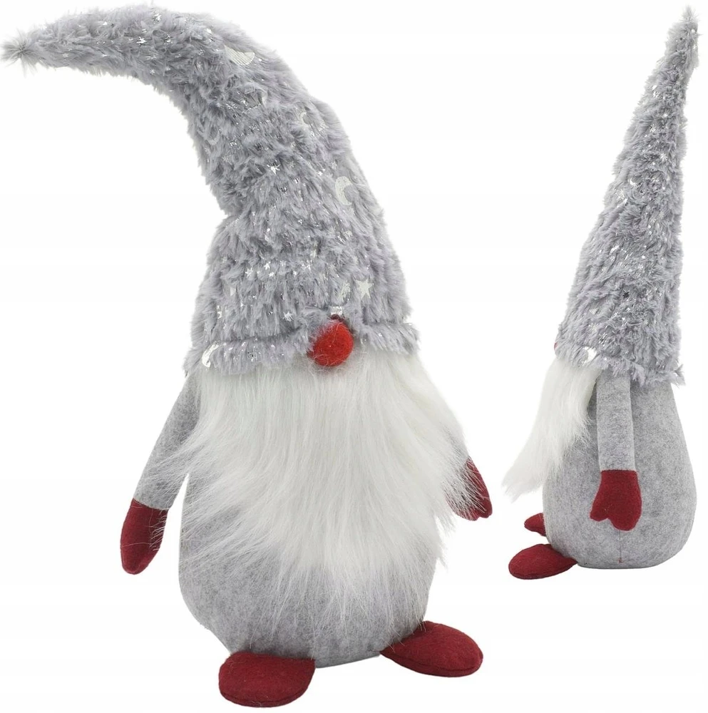 Saska Christmas pilkas dekoratyvinis nykštukas 45 cm