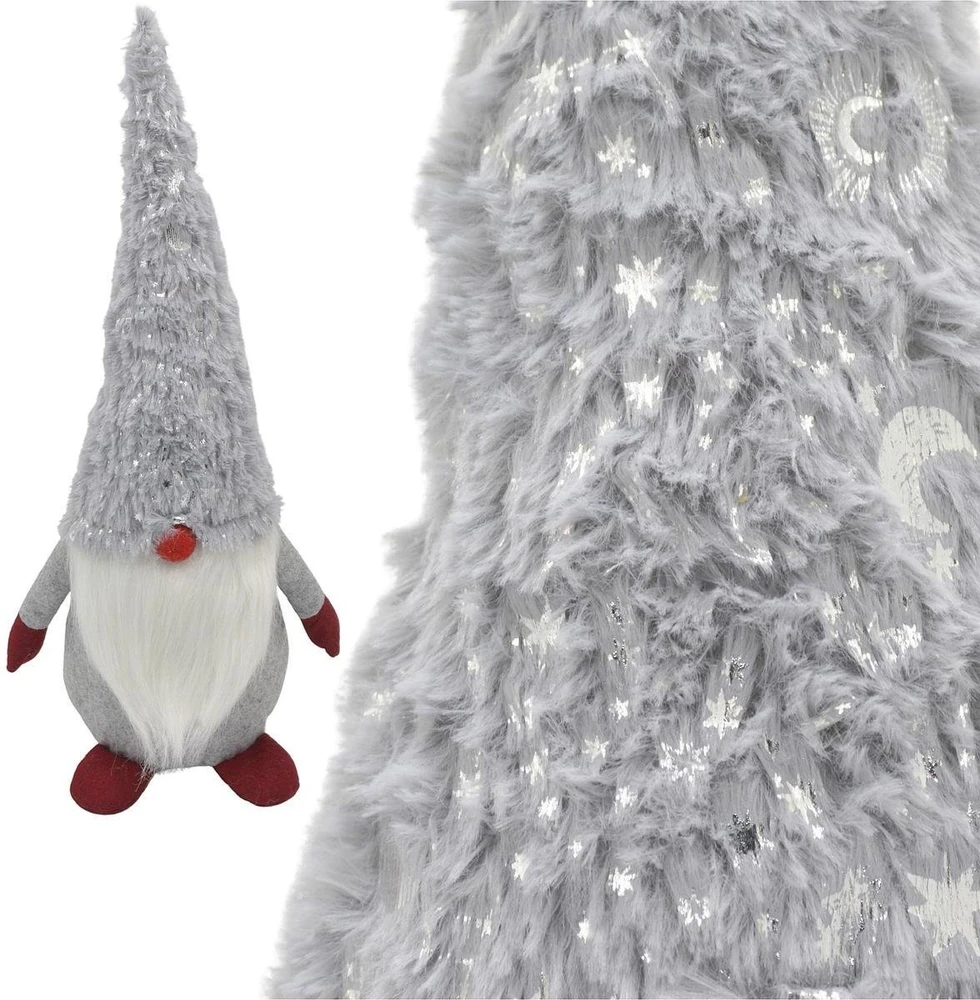 Saska Christmas pilkas dekoratyvinis nykštukas 45 cm