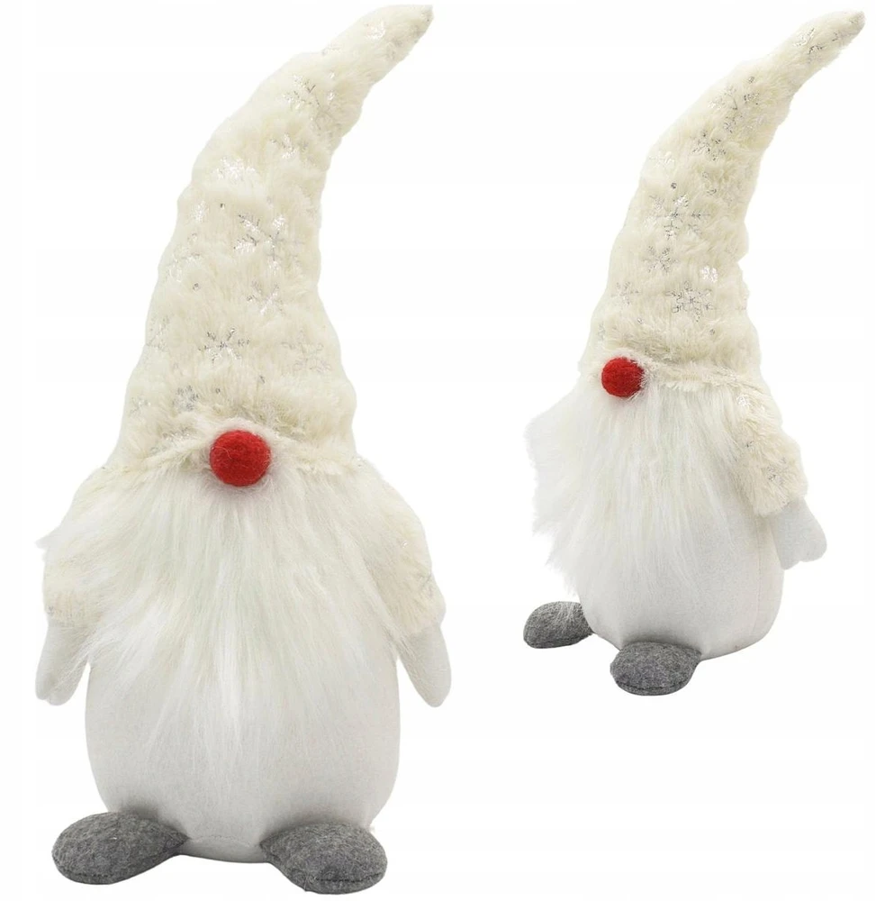 Saska Christmas baltas dekoratyvinis nykštukas 45cm