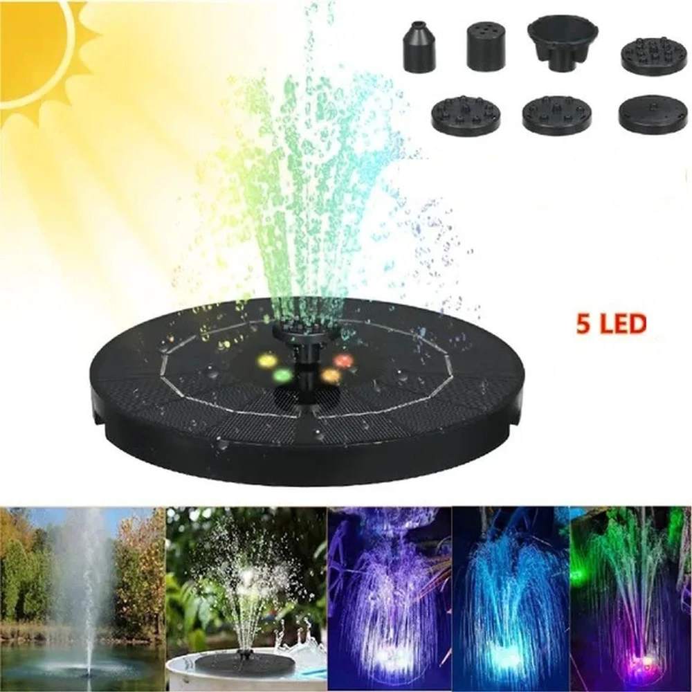 Saska Garden SAULĖS ENERGIJA VEIKIANTIS FONTANO ŠVIESTUVAS TVENKINIUI 5 LED AUTOMATINIS 1046846