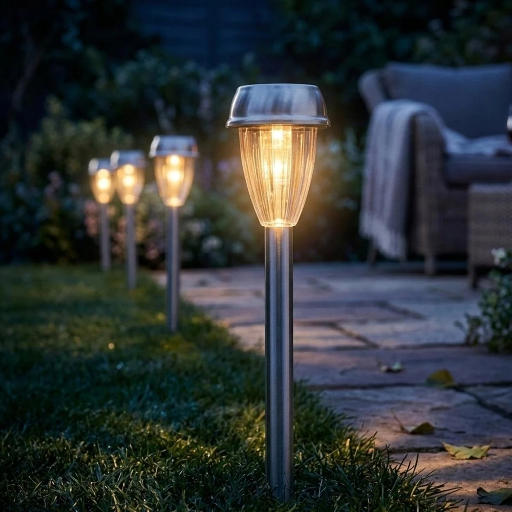 Saska Garden Saulės lampą 6x39,5 cm, nerūdijantis plienas