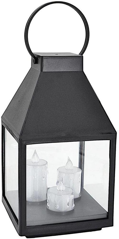 Saska Garden Žibintas lampionas LED 25 cm 3 žvakės Saska Gift & Decor