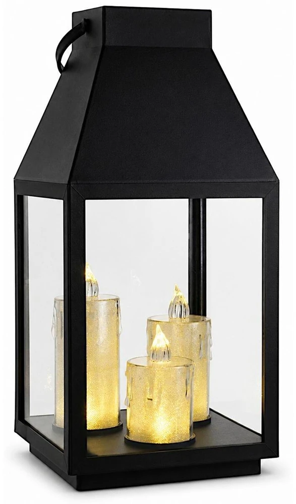 Saska Garden Žibintas lampionas LED 35 cm 3 žvakės Saska Gift & Decor