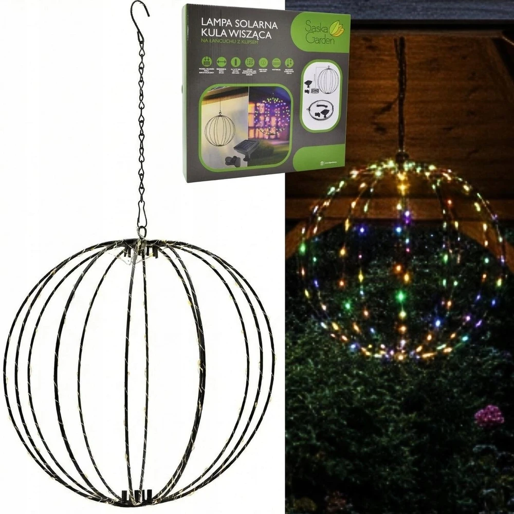 Pakabinamas šviestuvas Saska Garden Pakabinamas saulės šviestuvas 30 cm su LED