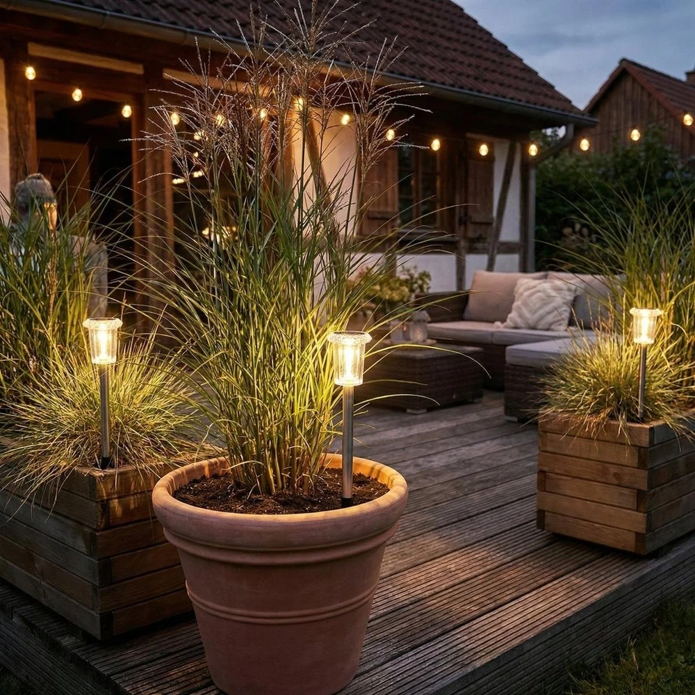 Saska Garden SAULĖS ENERGIJOS LEMPA KRISTALAS INOX 5,5x33CM 1077444