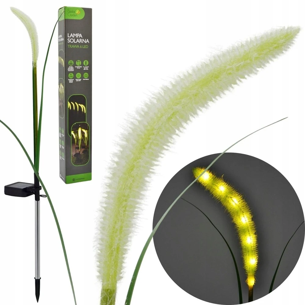 Saska Garden Saulės lempa žolė 6 LED 75 cm