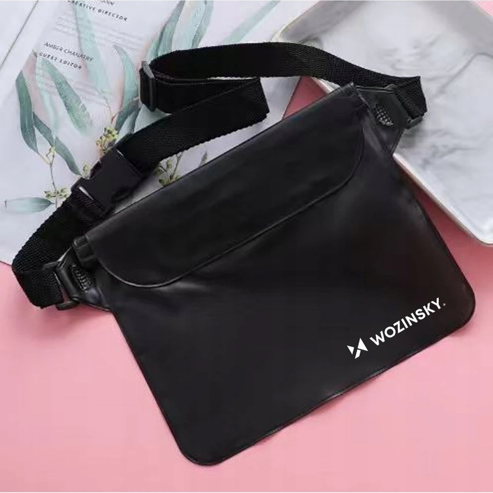 Wozinsky WWS-01 Atsparus vandeniui PVC Waist Bag - Juodas