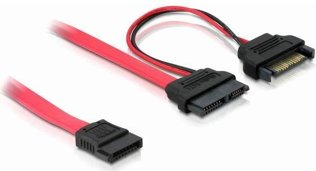 Delock SATA - SATA Slimline, 0.5m, Raudona (84418)