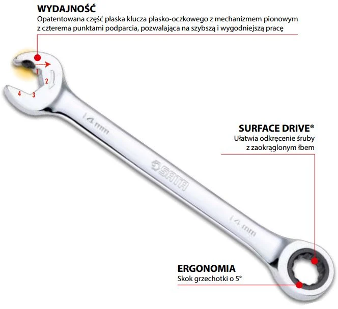 SATA kombinuotasis veržliaraktis su reketu 21mm (43213)