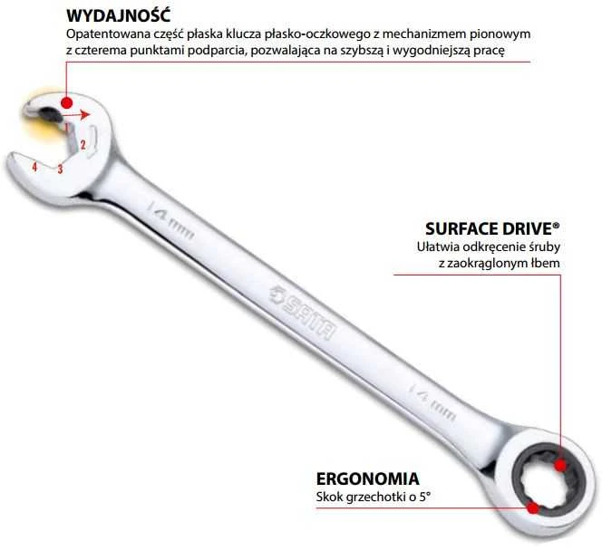 SATA kombinuotasis veržliaraktis su reketu 12mm (43205)