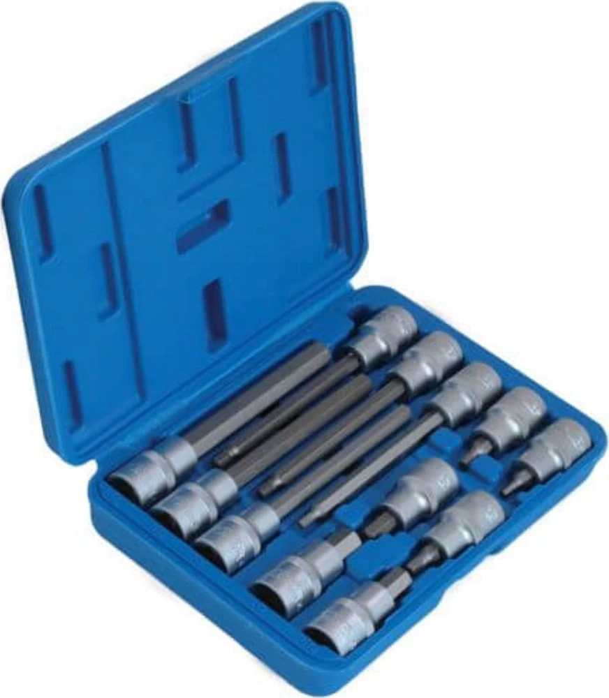 Galvučių komplektas su Hex antgaliais SATRA S-SH1212L; 1/2''; 12 vnt.
