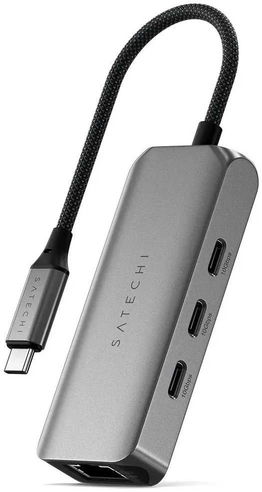 SATECHI keturi viename USB-C šakotuvas su 2,5 gigabito eternetu – Kosminė pilka