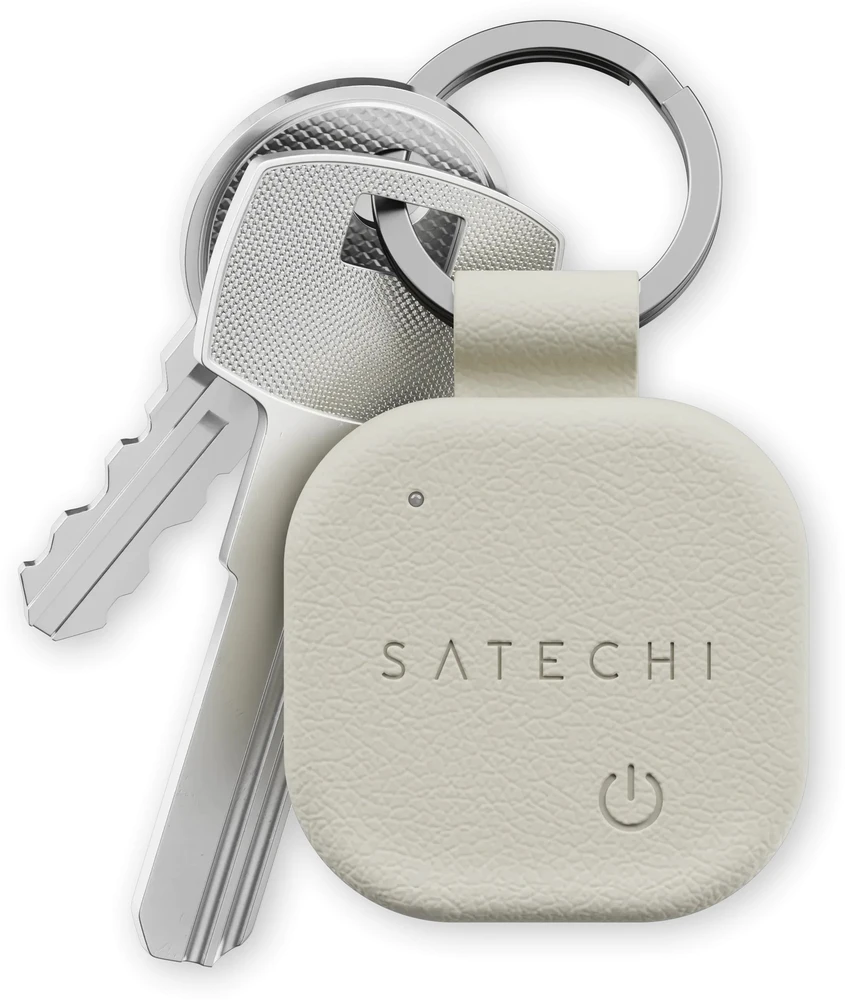 „Satechi Pakabutis“, „Satechi FindAll“ raktų pakabuko ieškiklis, suderinamas su „Apple Find My“ (smėlio spalvos)