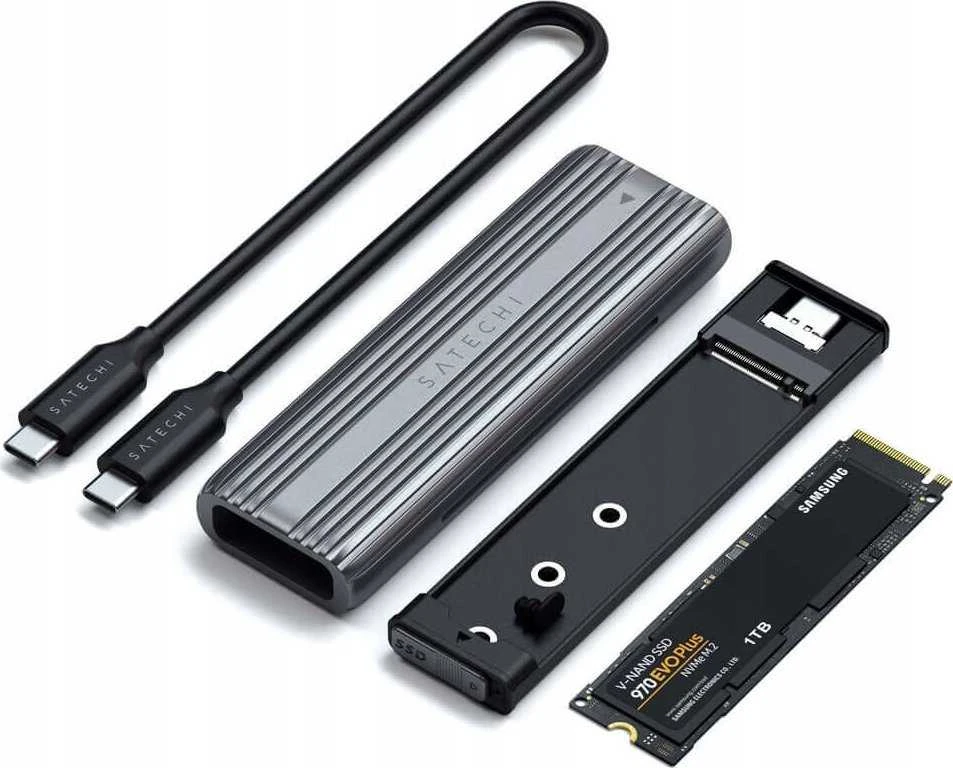 Satechi SATECHI USB-C NVME ir SATA SSD korpuso erdvė pilka