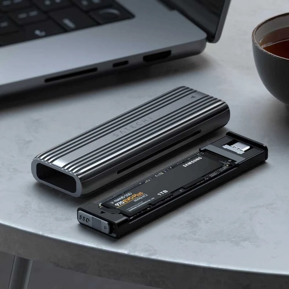 Satechi SATECHI USB-C NVME ir SATA SSD korpuso erdvė pilka